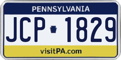 PA license plate JCP1829