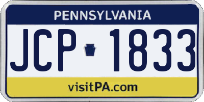 PA license plate JCP1833
