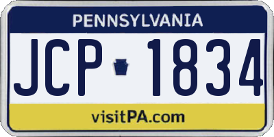 PA license plate JCP1834