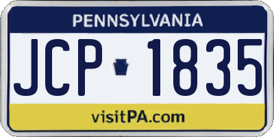 PA license plate JCP1835
