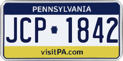 PA license plate JCP1842