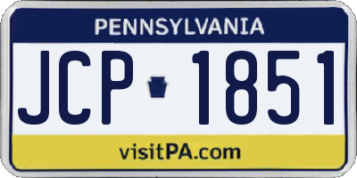 PA license plate JCP1851