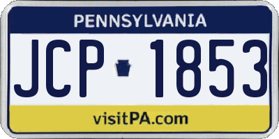 PA license plate JCP1853