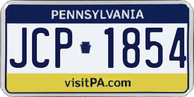 PA license plate JCP1854