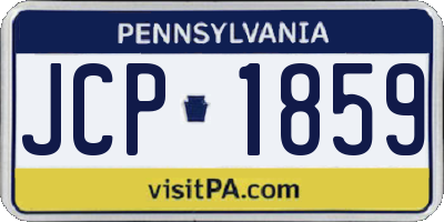 PA license plate JCP1859