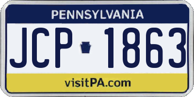 PA license plate JCP1863