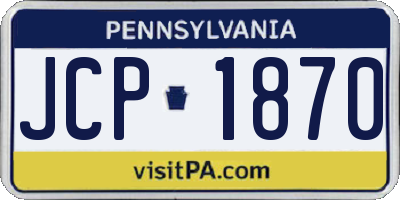 PA license plate JCP1870