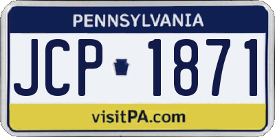 PA license plate JCP1871