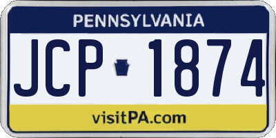 PA license plate JCP1874