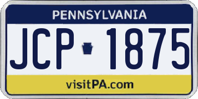 PA license plate JCP1875