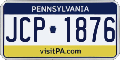 PA license plate JCP1876