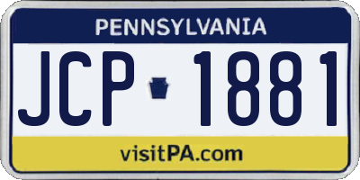 PA license plate JCP1881