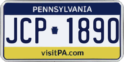 PA license plate JCP1890