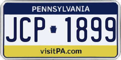 PA license plate JCP1899