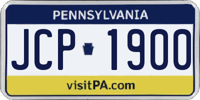 PA license plate JCP1900