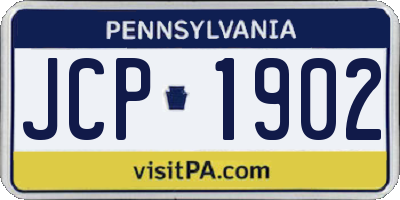 PA license plate JCP1902