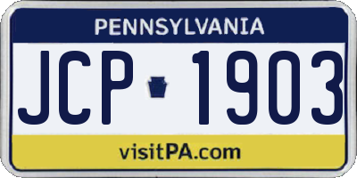 PA license plate JCP1903