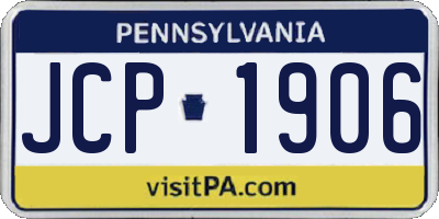 PA license plate JCP1906