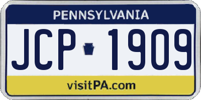 PA license plate JCP1909