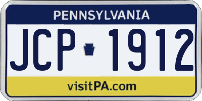 PA license plate JCP1912