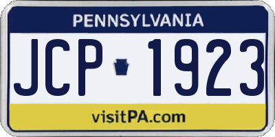 PA license plate JCP1923