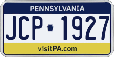 PA license plate JCP1927