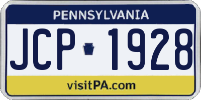 PA license plate JCP1928