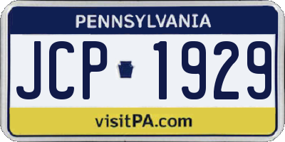 PA license plate JCP1929