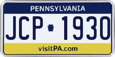 PA license plate JCP1930