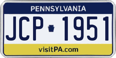PA license plate JCP1951