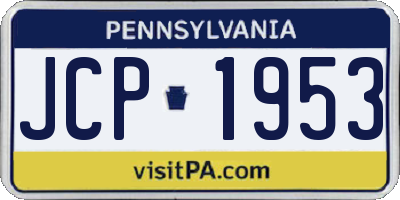 PA license plate JCP1953