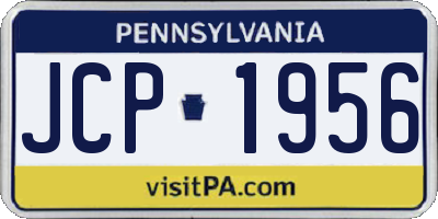 PA license plate JCP1956