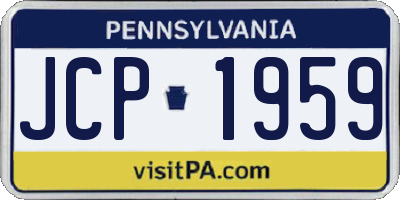 PA license plate JCP1959