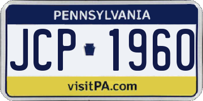 PA license plate JCP1960