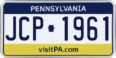 PA license plate JCP1961
