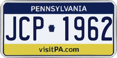 PA license plate JCP1962