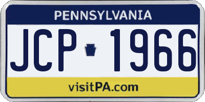 PA license plate JCP1966
