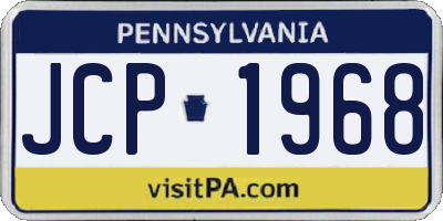 PA license plate JCP1968