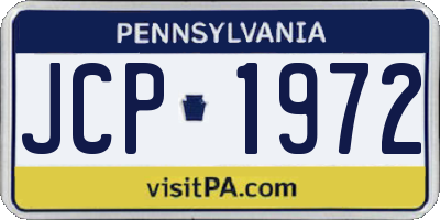 PA license plate JCP1972