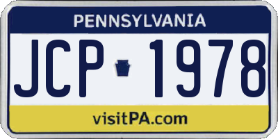 PA license plate JCP1978