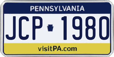 PA license plate JCP1980