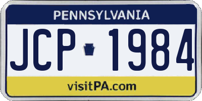 PA license plate JCP1984
