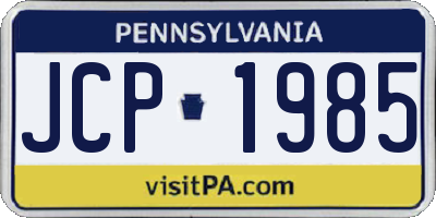 PA license plate JCP1985