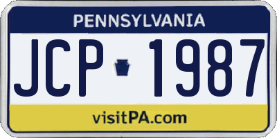 PA license plate JCP1987