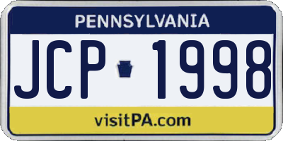 PA license plate JCP1998