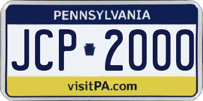 PA license plate JCP2000