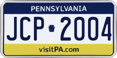 PA license plate JCP2004