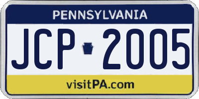 PA license plate JCP2005