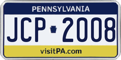 PA license plate JCP2008