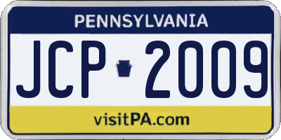 PA license plate JCP2009